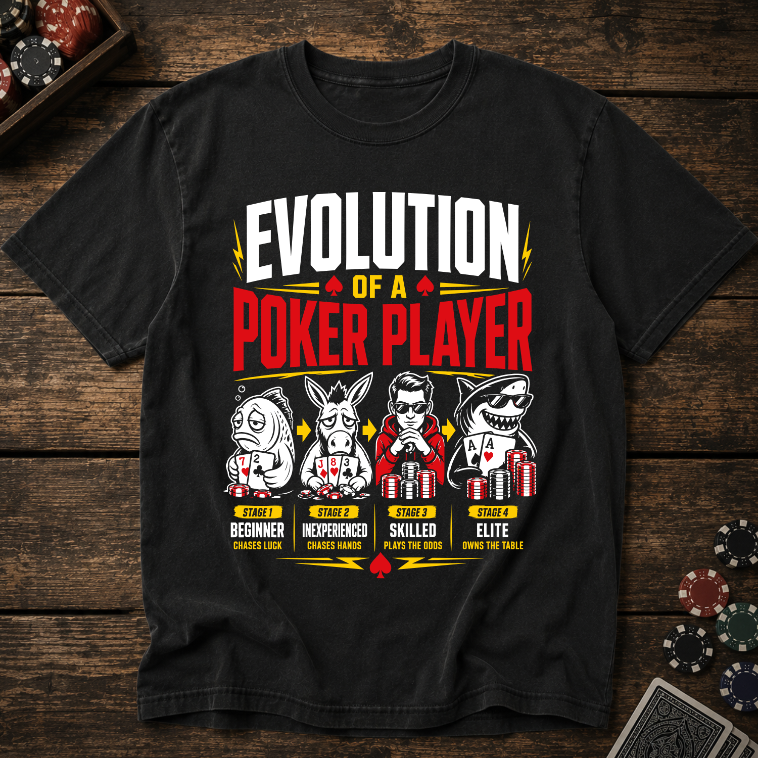 Evolution of a Poker Player T-Shirt