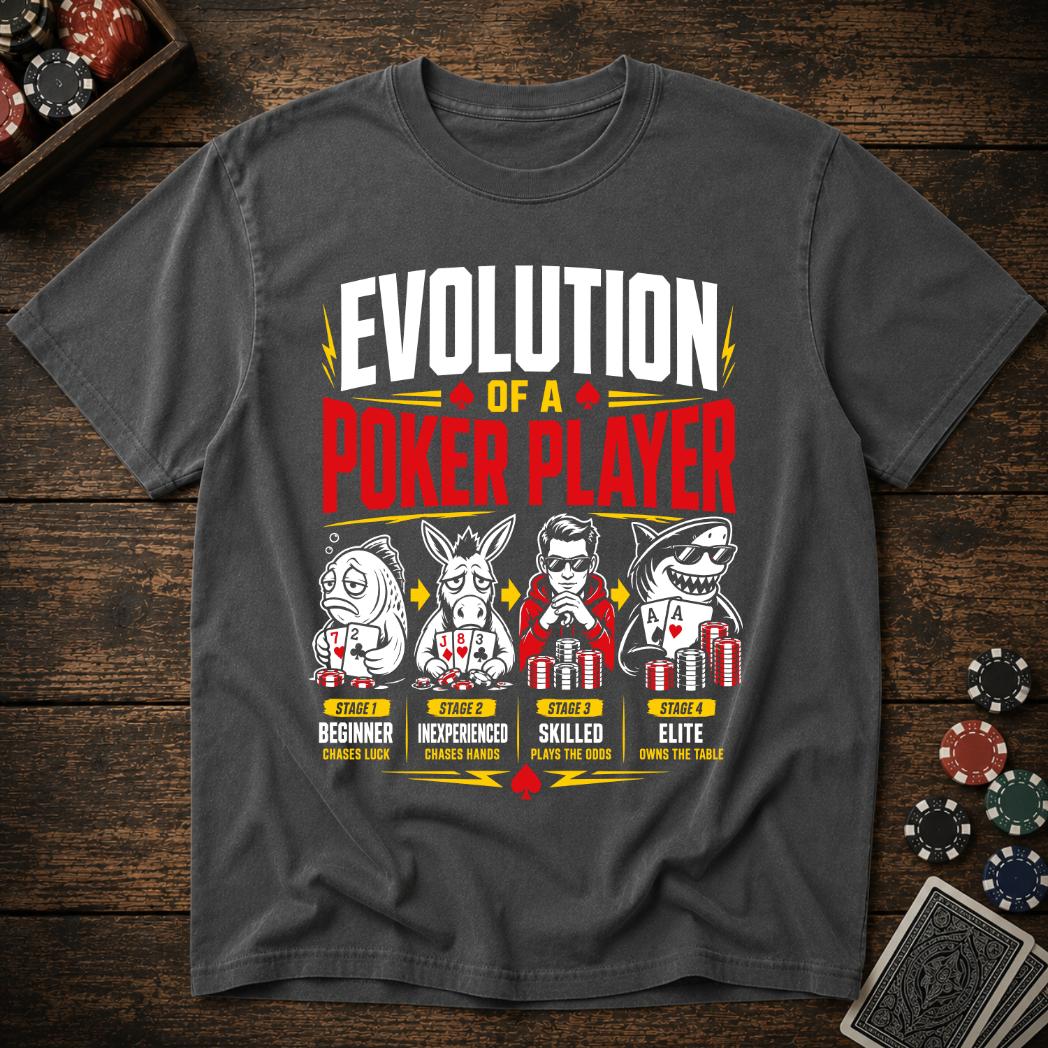 Evolution of a Poker Player T-Shirt