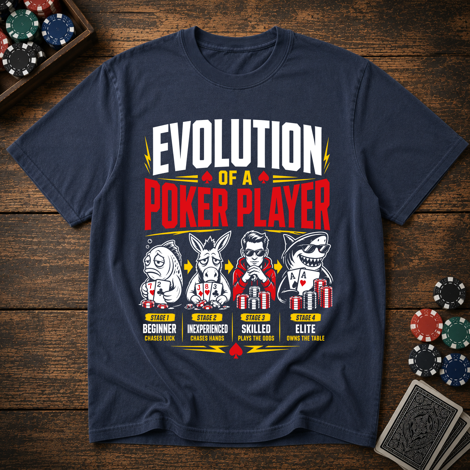 Evolution of a Poker Player T-Shirt