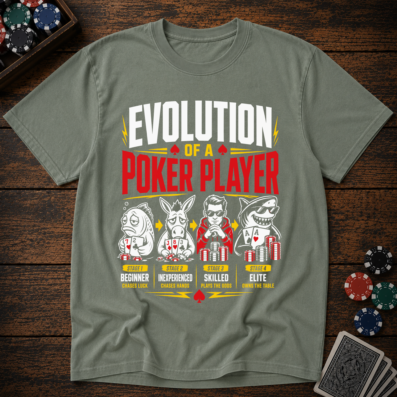 Evolution of a Poker Player T-Shirt