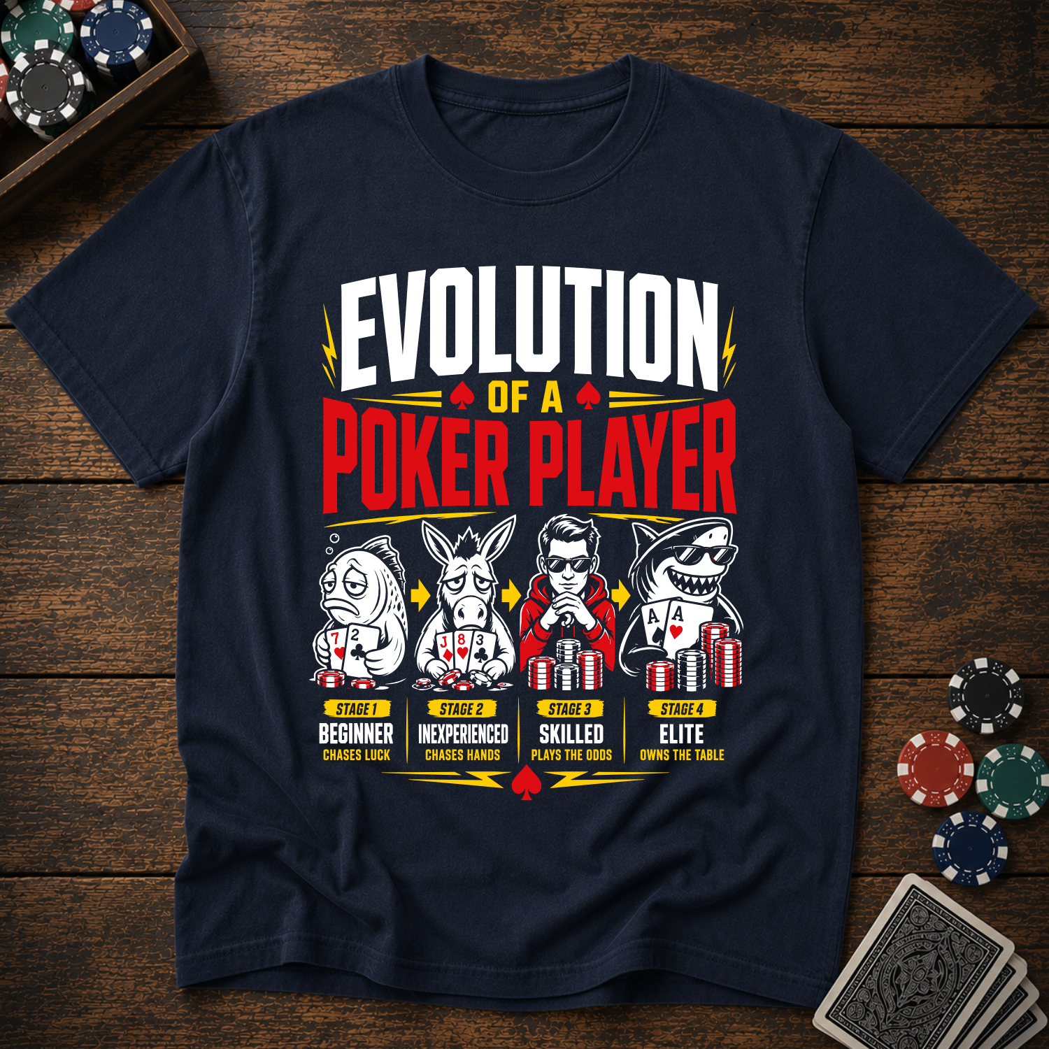 Evolution of a Poker Player T-Shirt